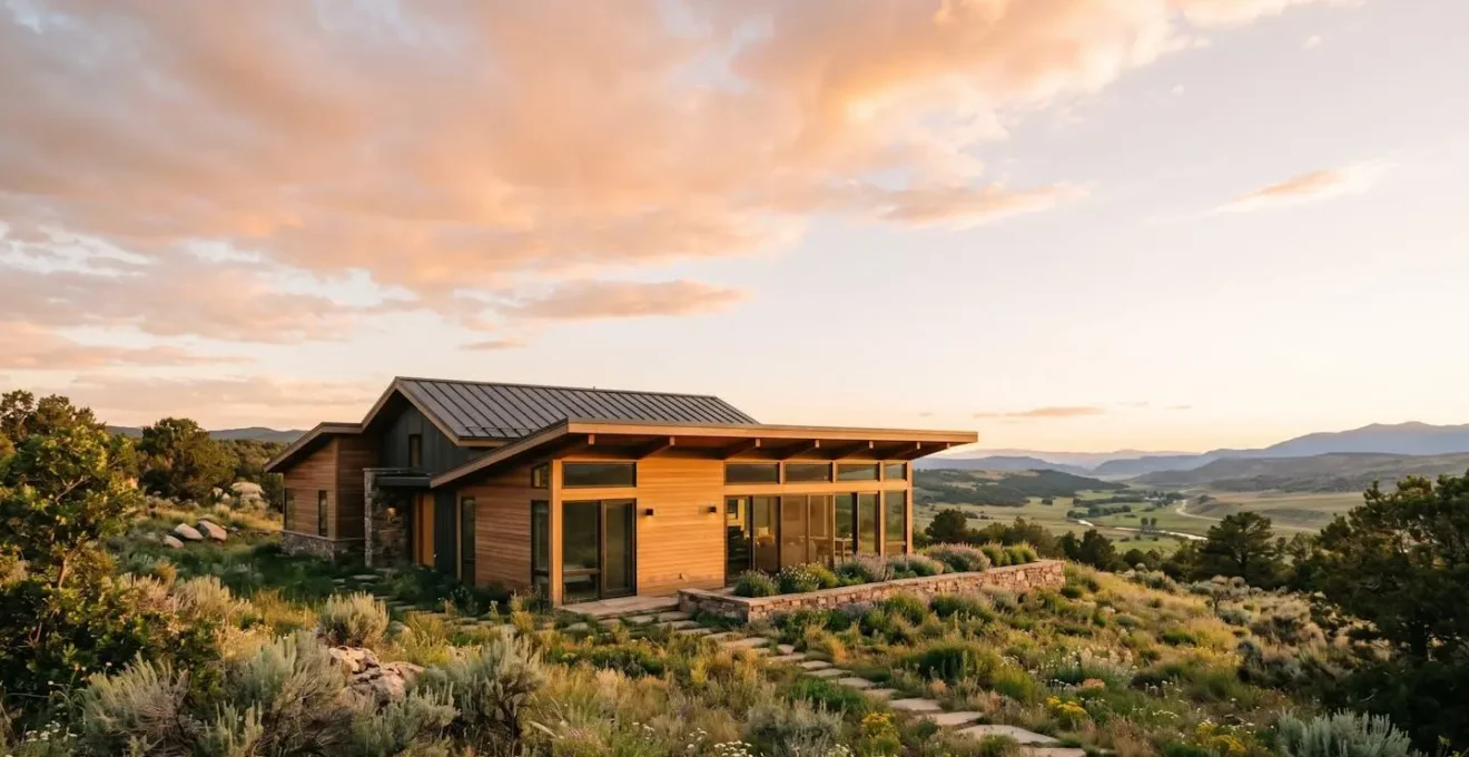 Maison contemporaine avec orientation bioclimatique optimale et grande baie vitrée sud